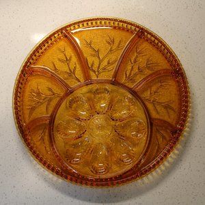 Amber Pebble Leaf Egg Tray